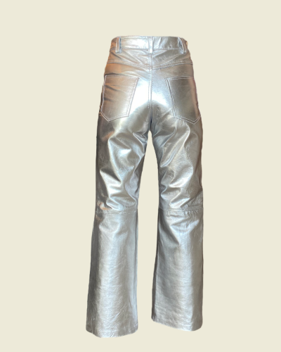 PANTALON CUIR PLATEADO