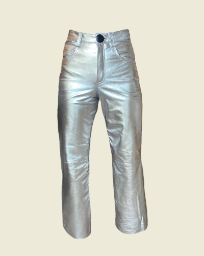 PANTALON CUIR PLATEADO