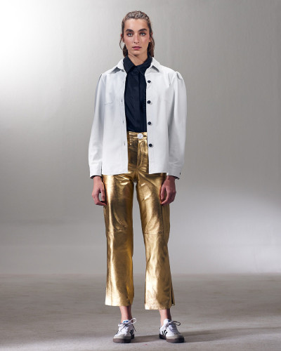PANTALON CUIR DORADO
