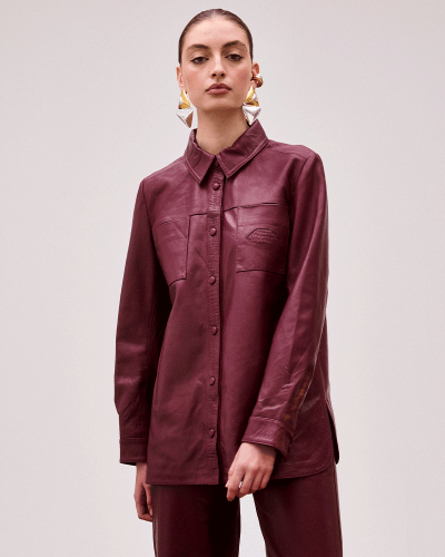 BLUSA JOPLIN CUERO BURDEOS