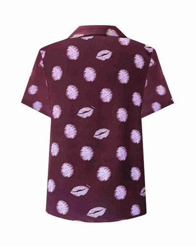 BLUSA CABARETE DOTS BURDEOS
