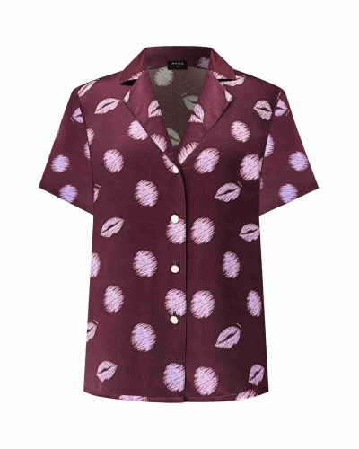 BLUSA CABARETE DOTS BURDEOS