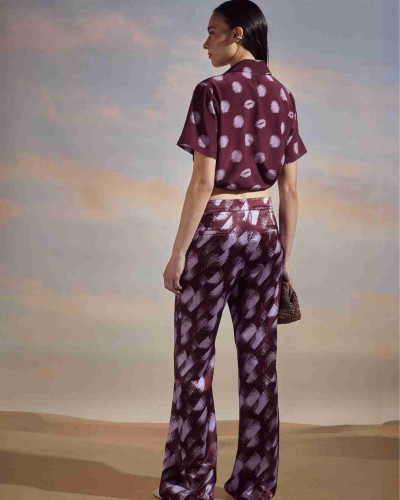 PANTALÓN MAJO DOTS BLUR BURDEOS