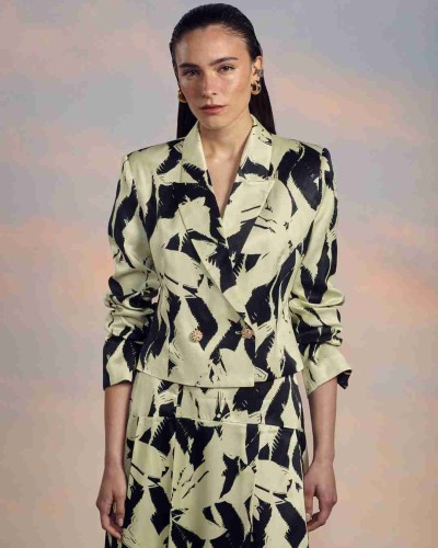 BLAZER MÓNACO ABSTRACT FLOWER ECRU