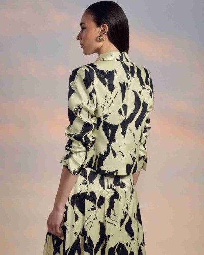 BLAZER MÓNACO ABSTRACT FLOWER ECRU