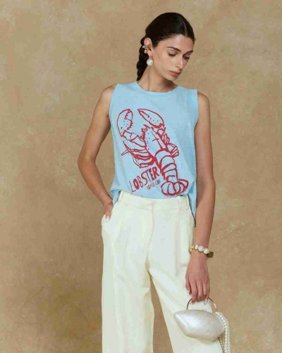 POLERA LOBSTER CELESTE