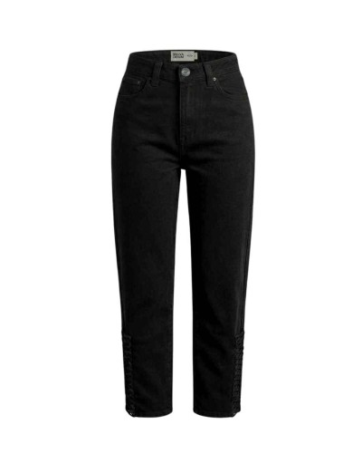 PANTALÓN MACRAMÉ NEGRO HUMO