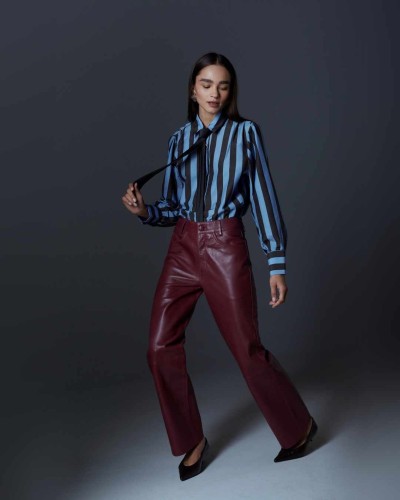 PANTALÓN BOBBY CUERO BURDEOS