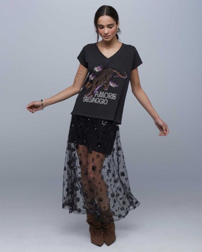 FALDA SHINE NEGRA