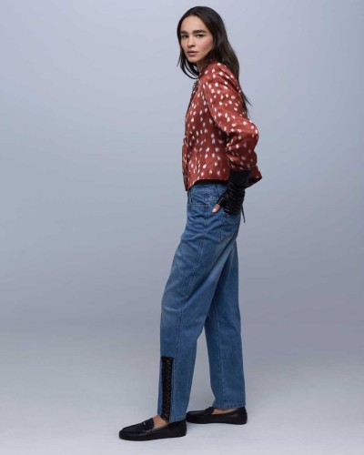 PANTALÓN MACRAMÉ AZUL