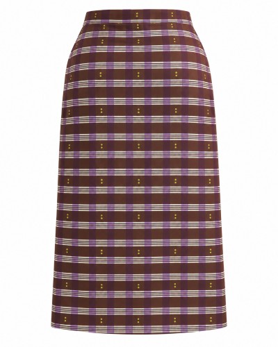 FALDA OLIVE VICHY