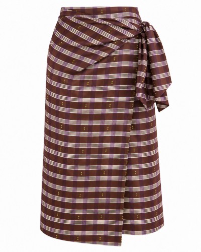FALDA OLIVE VICHY